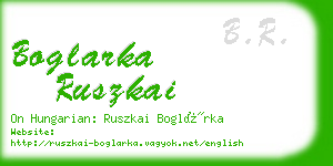 boglarka ruszkai business card